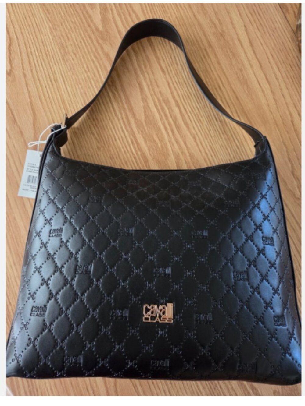 Robert Cavalli Class BARBE Oversized Bucket BLACK Bag Handbag Purse Women's $118